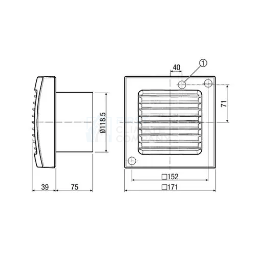 Осевой вентилятор для ванной Maico ECA 120 KF, с датчиком освещённости - фото 4